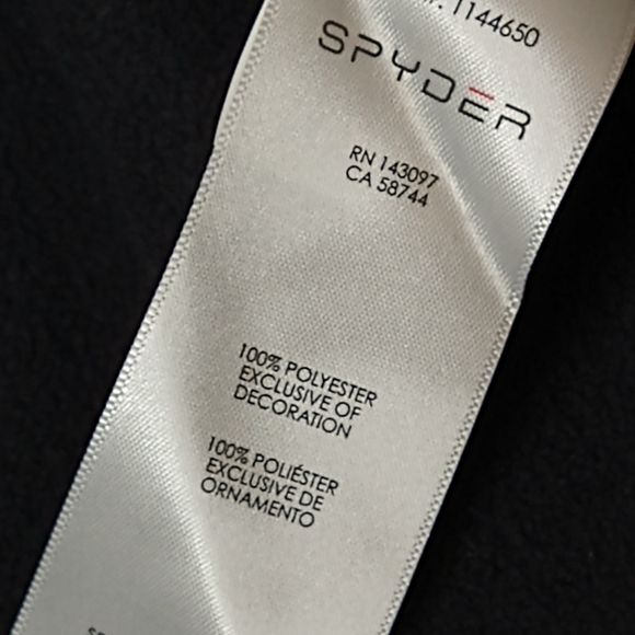 MENS SPYDER STELLAR JACKET Size Large Black Sherpa Lined Bonded Fleece - Picture 8 of 8